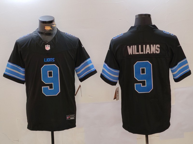 Men's Detroit Lions Jameson Williams #9 Black Jersey